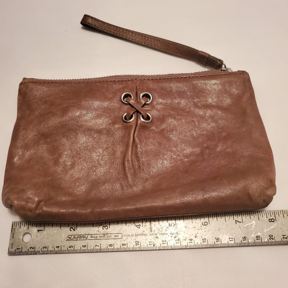 Distressed Leather Wristlet